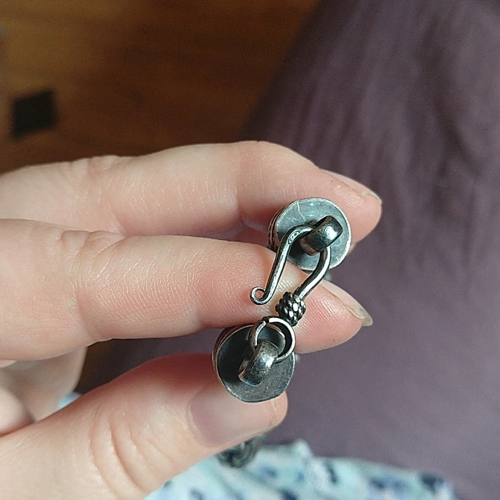 Sterling silver 925 dragon scale or snake scale like bracelet patina
